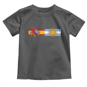 Spain Argentina Dual Flag Graphic Toddler T Shirt Mixed Roots Spanish Argentine Heritage Pride Match Day