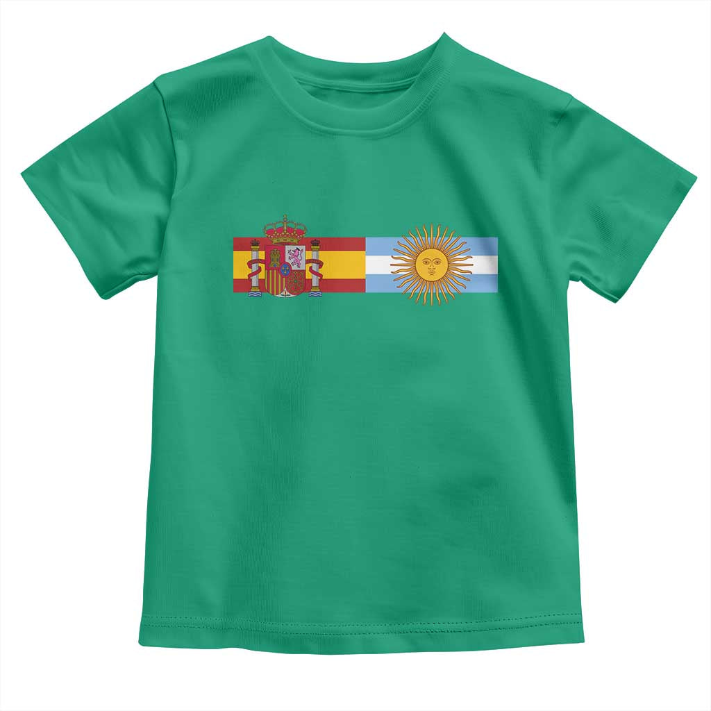 Spain Argentina Dual Flag Graphic Toddler T Shirt Mixed Roots Spanish Argentine Heritage Pride Match Day