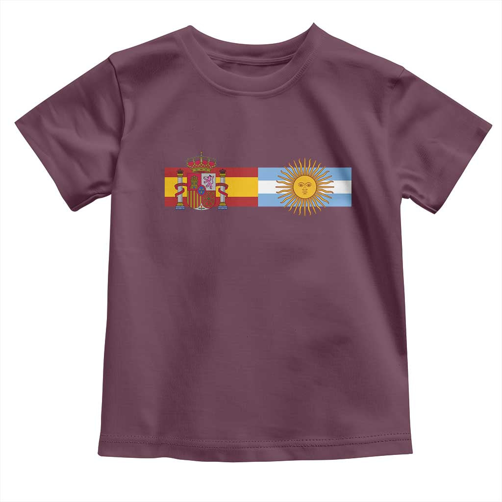 Spain Argentina Dual Flag Graphic Toddler T Shirt Mixed Roots Spanish Argentine Heritage Pride Match Day