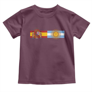 Spain Argentina Dual Flag Graphic Toddler T Shirt Mixed Roots Spanish Argentine Heritage Pride Match Day