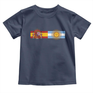 Spain Argentina Dual Flag Graphic Toddler T Shirt Mixed Roots Spanish Argentine Heritage Pride Match Day