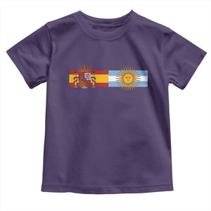 Spain Argentina Dual Flag Graphic Toddler T Shirt Mixed Roots Spanish Argentine Heritage Pride Match Day