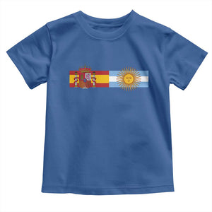 Spain Argentina Dual Flag Graphic Toddler T Shirt Mixed Roots Spanish Argentine Heritage Pride Match Day