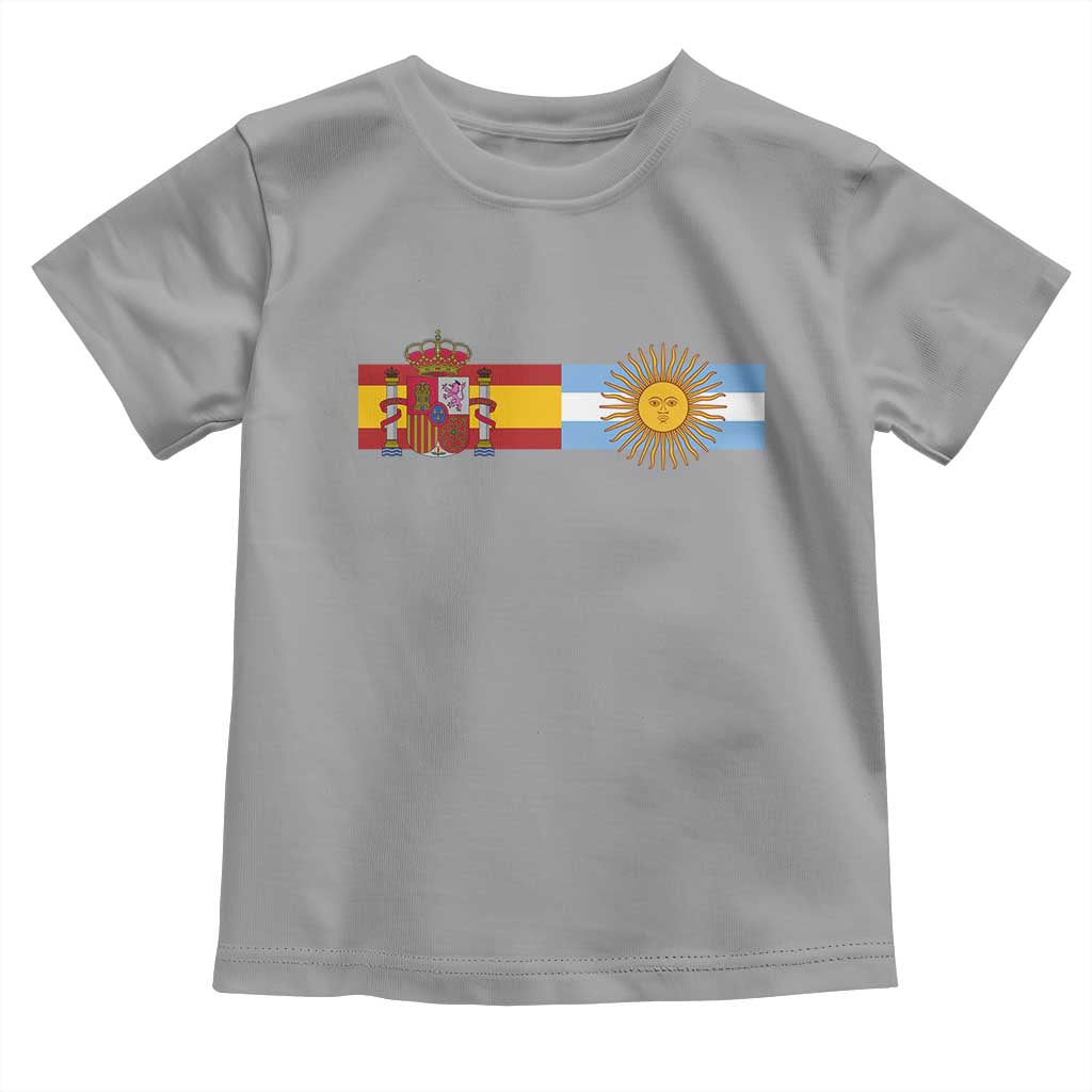 Spain Argentina Dual Flag Graphic Toddler T Shirt Mixed Roots Spanish Argentine Heritage Pride Match Day