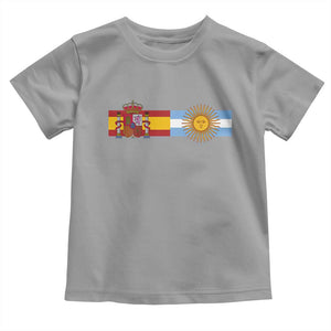Spain Argentina Dual Flag Graphic Toddler T Shirt Mixed Roots Spanish Argentine Heritage Pride Match Day