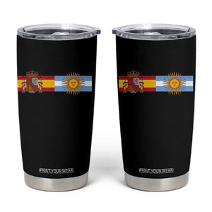 Spain Argentina Dual Flag Graphic Tumbler Cup Mixed Roots Spanish Argentine Heritage Pride Match Day