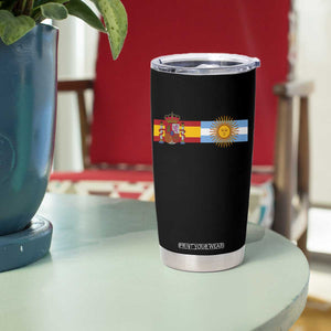 Spain Argentina Dual Flag Graphic Tumbler Cup Mixed Roots Spanish Argentine Heritage Pride Match Day