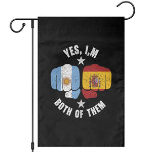 Yes Im Both Of Them Argentina Spain Fist Bump Graphic Garden Flag Proud Spanish Argentine Dual Heritage Pride Match Day
