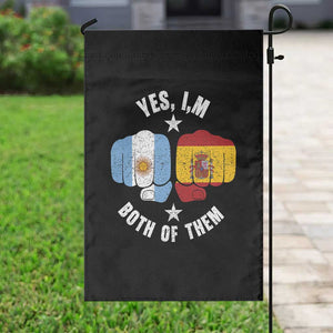Yes Im Both Of Them Argentina Spain Fist Bump Graphic Garden Flag Proud Spanish Argentine Dual Heritage Pride Match Day