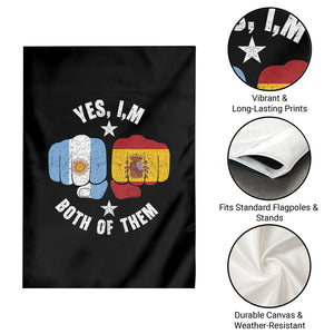 Yes Im Both Of Them Argentina Spain Fist Bump Graphic Garden Flag Proud Spanish Argentine Dual Heritage Pride Match Day