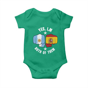 Yes Im Both Of Them Argentina Spain Fist Bump Graphic Baby Onesie Proud Spanish Argentine Dual Heritage Pride Match Day