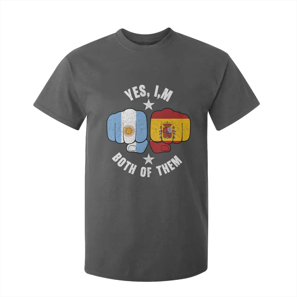 Yes Im Both Of Them Argentina Spain Fist Bump Graphic T Shirt For Kid Proud Spanish Argentine Dual Heritage Pride Match Day