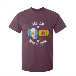 Yes Im Both Of Them Argentina Spain Fist Bump Graphic T Shirt For Kid Proud Spanish Argentine Dual Heritage Pride Match Day