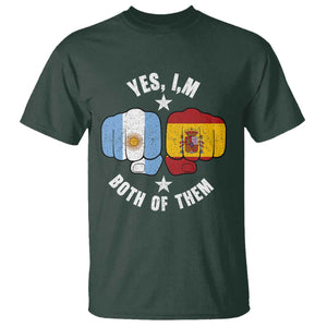 Yes Im Both Of Them Argentina Spain Fist Bump Graphic T Shirt Proud Spanish Argentine Dual Heritage Pride Match Day