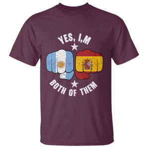 Yes Im Both Of Them Argentina Spain Fist Bump Graphic T Shirt Proud Spanish Argentine Dual Heritage Pride Match Day