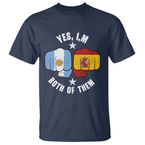 Yes Im Both Of Them Argentina Spain Fist Bump Graphic T Shirt Proud Spanish Argentine Dual Heritage Pride Match Day