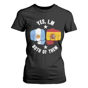 Yes Im Both Of Them Argentina Spain Fist Bump Graphic T Shirt For Women Proud Spanish Argentine Dual Heritage Pride Match Day