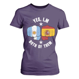 Yes Im Both Of Them Argentina Spain Fist Bump Graphic T Shirt For Women Proud Spanish Argentine Dual Heritage Pride Match Day