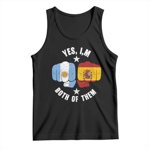 Yes Im Both Of Them Argentina Spain Fist Bump Graphic Tank Top Proud Spanish Argentine Dual Heritage Pride Match Day