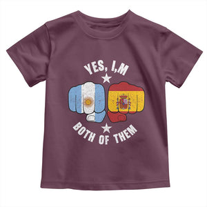 Yes Im Both Of Them Argentina Spain Fist Bump Graphic Toddler T Shirt Proud Spanish Argentine Dual Heritage Pride Match Day