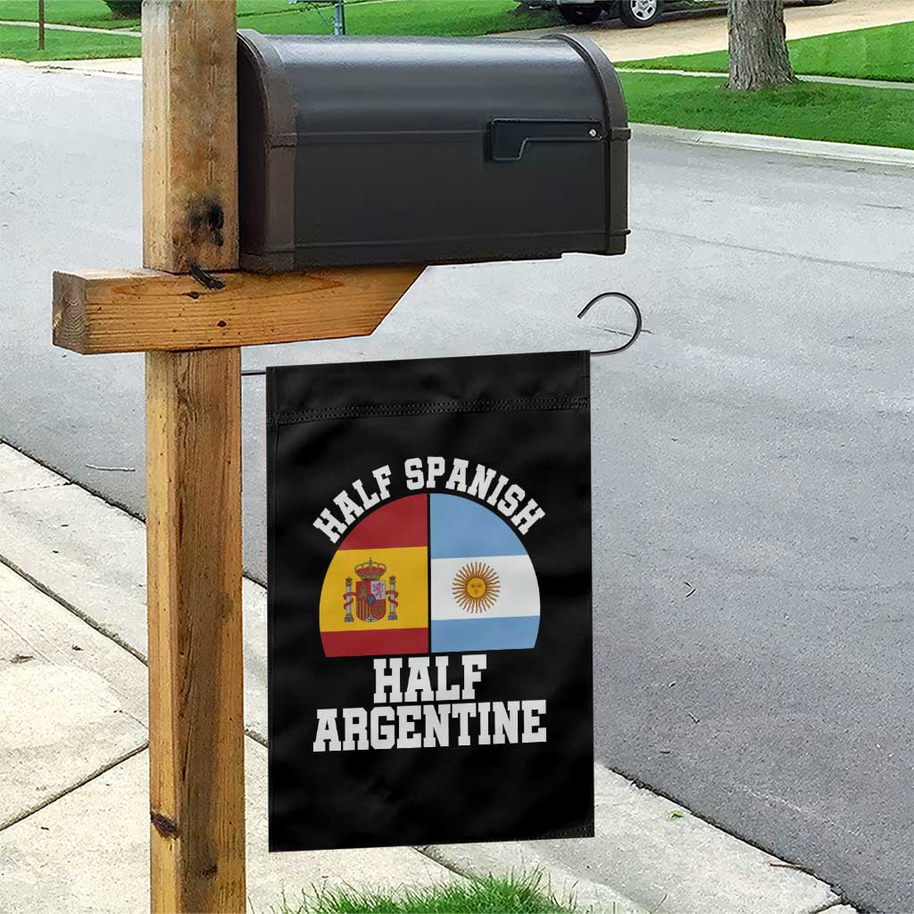 Half Spanish Half Argentine Flag Graphic Garden Flag Proud Spain Argentina Dual Heritage Pride