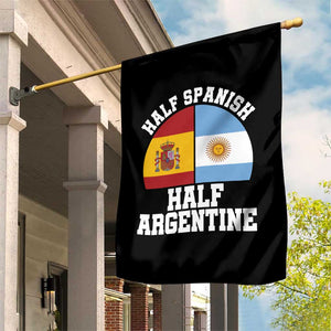 Half Spanish Half Argentine Flag Graphic Garden Flag Proud Spain Argentina Dual Heritage Pride