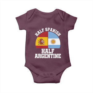 Half Spanish Half Argentine Flag Graphic Baby Onesie Proud Spain Argentina Dual Heritage Pride