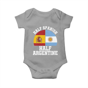 Half Spanish Half Argentine Flag Graphic Baby Onesie Proud Spain Argentina Dual Heritage Pride