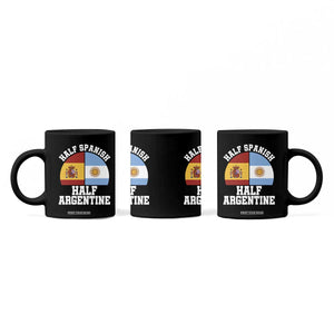 Half Spanish Half Argentine Flag Graphic Coffee Mug Proud Spain Argentina Dual Heritage Pride