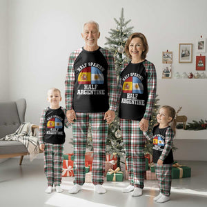 Half Spanish Half Argentine Flag Graphic Plaid Pajama Set Proud Spain Argentina Dual Heritage Pride