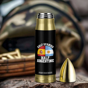 Half Spanish Half Argentine Flag Graphic Bullet Tumbler Proud Spain Argentina Dual Heritage Pride