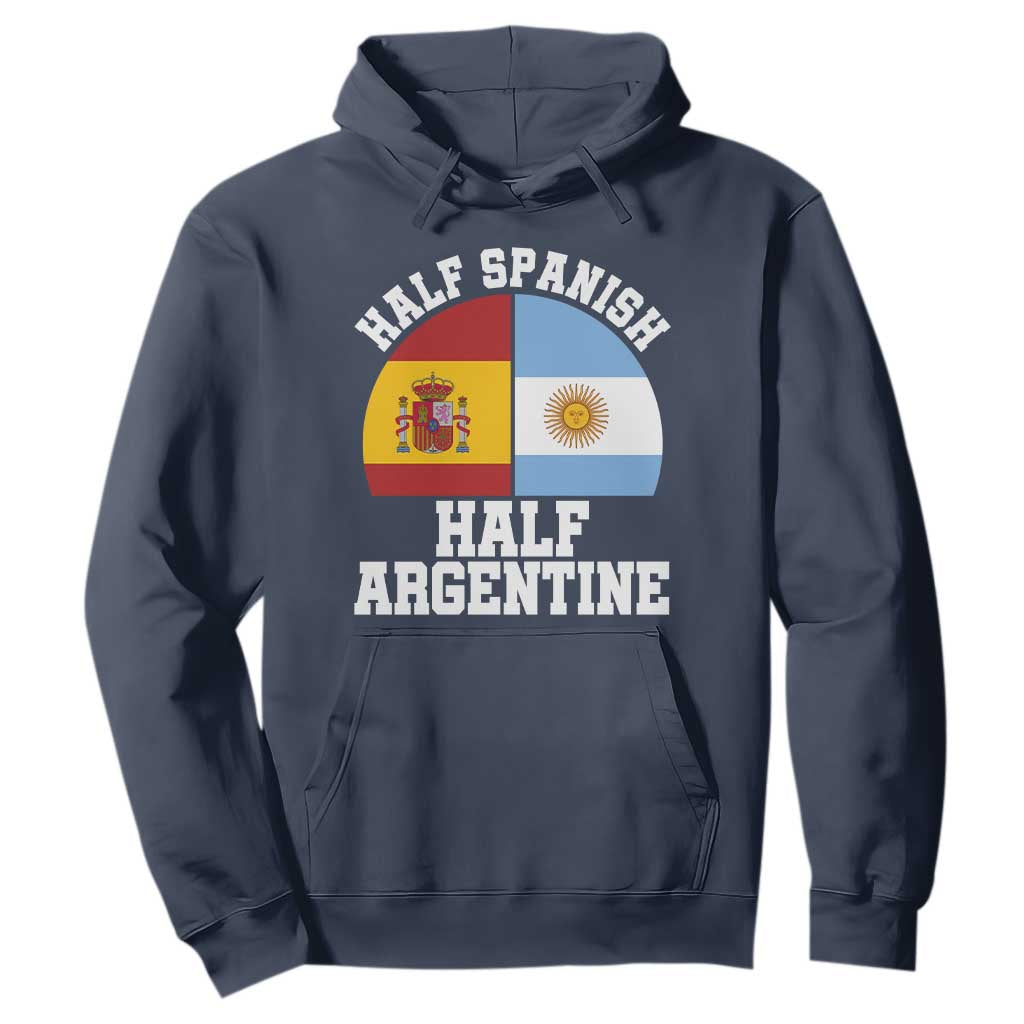 Half Spanish Half Argentine Flag Graphic Hoodie Proud Spain Argentina Dual Heritage Pride