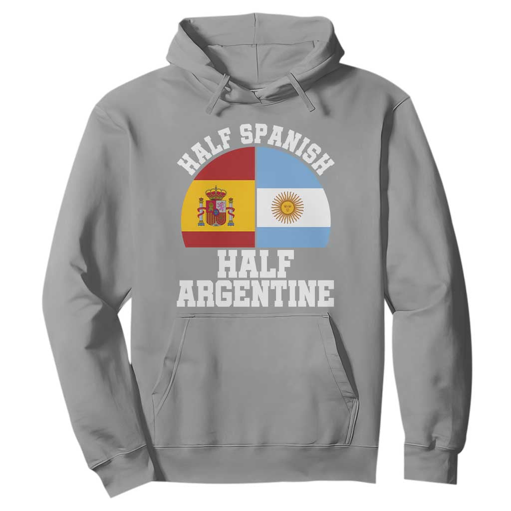 Half Spanish Half Argentine Flag Graphic Hoodie Proud Spain Argentina Dual Heritage Pride