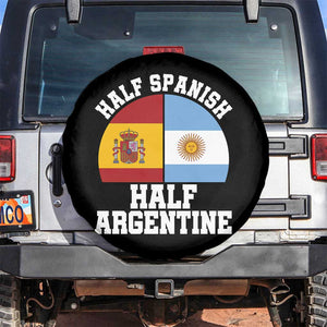 Half Spanish Half Argentine Flag Graphic Spare Tire Cover Proud Spain Argentina Dual Heritage Pride