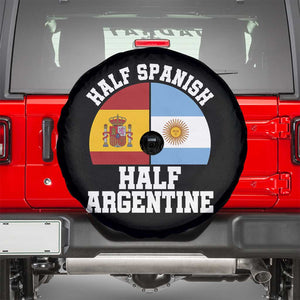 Half Spanish Half Argentine Flag Graphic Spare Tire Cover Proud Spain Argentina Dual Heritage Pride