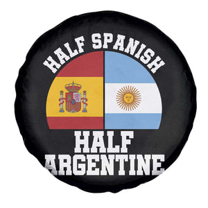 Half Spanish Half Argentine Flag Graphic Spare Tire Cover Proud Spain Argentina Dual Heritage Pride