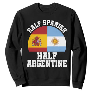 Half Spanish Half Argentine Flag Graphic Sweatshirt Proud Spain Argentina Dual Heritage Pride