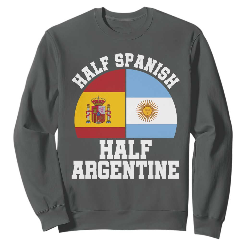 Half Spanish Half Argentine Flag Graphic Sweatshirt Proud Spain Argentina Dual Heritage Pride