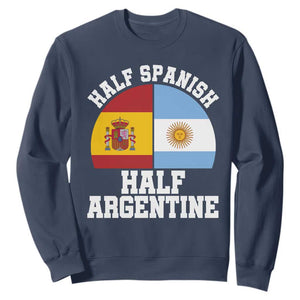 Half Spanish Half Argentine Flag Graphic Sweatshirt Proud Spain Argentina Dual Heritage Pride