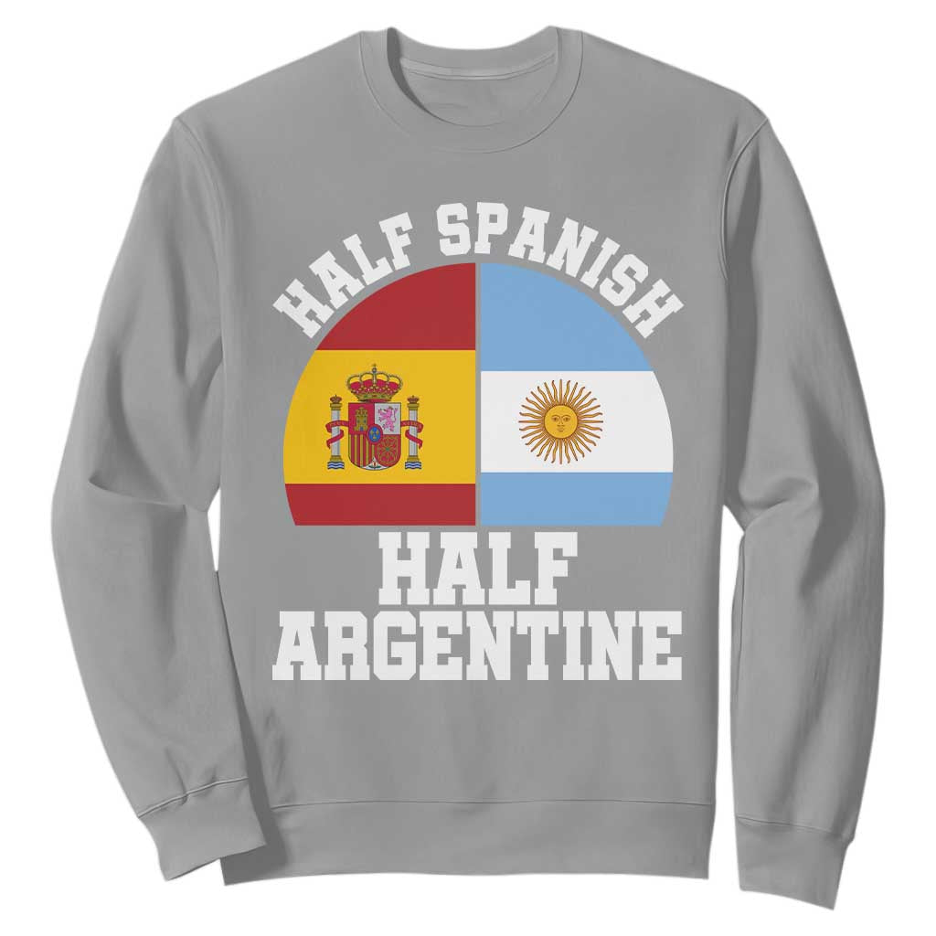 Half Spanish Half Argentine Flag Graphic Sweatshirt Proud Spain Argentina Dual Heritage Pride