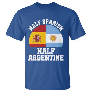 Half Spanish Half Argentine Flag Graphic T Shirt Proud Spain Argentina Dual Heritage Pride