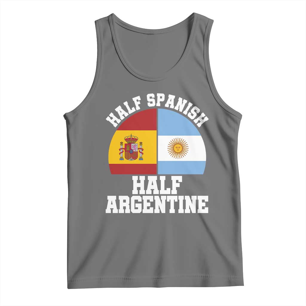 Half Spanish Half Argentine Flag Graphic Tank Top Proud Spain Argentina Dual Heritage Pride