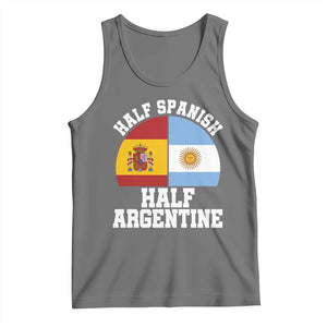 Half Spanish Half Argentine Flag Graphic Tank Top Proud Spain Argentina Dual Heritage Pride