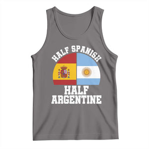 Half Spanish Half Argentine Flag Graphic Tank Top Proud Spain Argentina Dual Heritage Pride