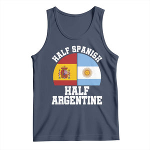 Half Spanish Half Argentine Flag Graphic Tank Top Proud Spain Argentina Dual Heritage Pride