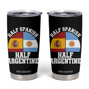 Half Spanish Half Argentine Flag Graphic Tumbler Cup Proud Spain Argentina Dual Heritage Pride