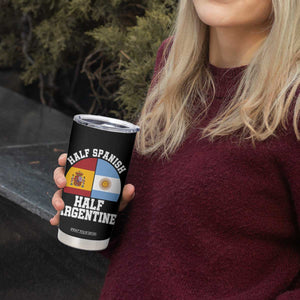 Half Spanish Half Argentine Flag Graphic Tumbler Cup Proud Spain Argentina Dual Heritage Pride