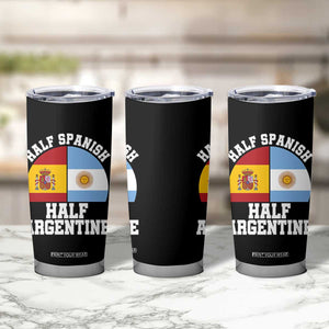 Half Spanish Half Argentine Flag Graphic Tumbler Cup Proud Spain Argentina Dual Heritage Pride