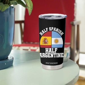 Half Spanish Half Argentine Flag Graphic Tumbler Cup Proud Spain Argentina Dual Heritage Pride