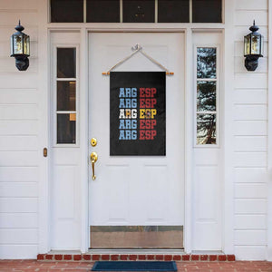 Retro ARG ESP Argentina Espana Flag Typography Graphic Garden Flag Country Code Dual Argentine Spainish Heritage Pride